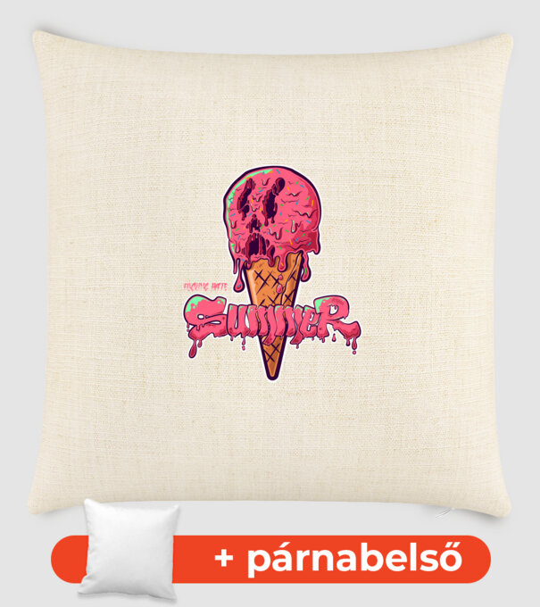 i f HATE summer | pink minta homokszín pólón